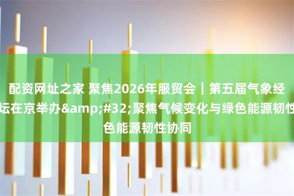 配资网址之家 聚焦2026年服贸会｜第五届气象经济论坛在京举办 聚焦气候变化与绿色能源韧性协同